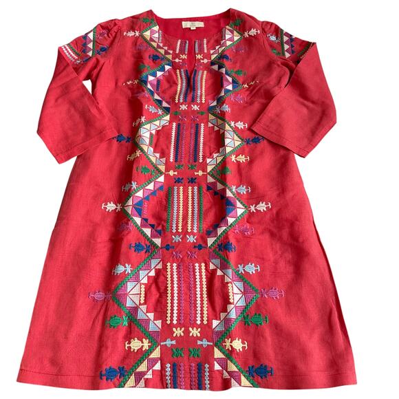 MDL Woman Multicolored, Embroidered, Lined, 3/4 Sleeve, Mini Dress- S - Picture 1 of 11